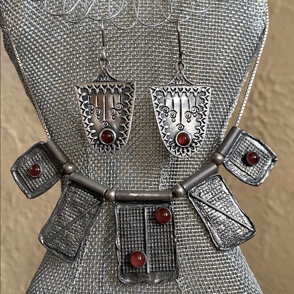 ❤️Vintage❤️925 Sterling Necklace & Earring Set Made in Israel - Picture 4 of 8